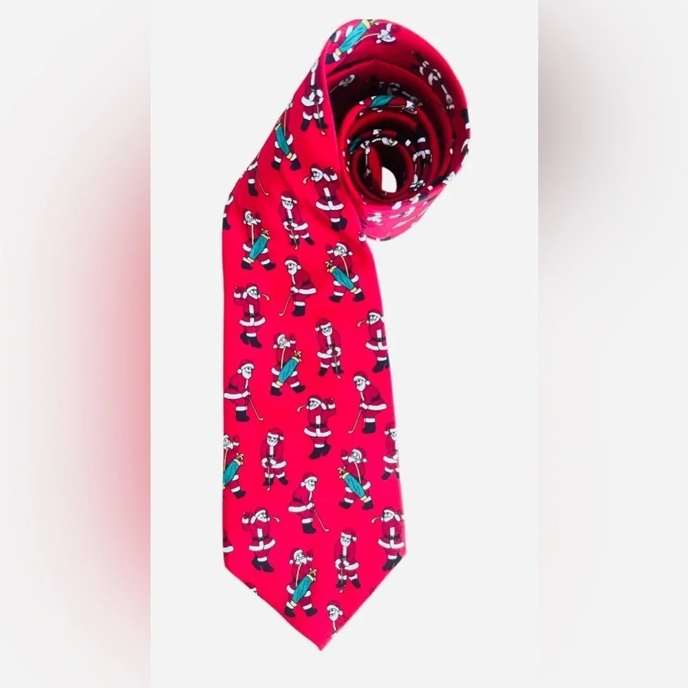 Men’s Christmas Santa tie (Golf theme)